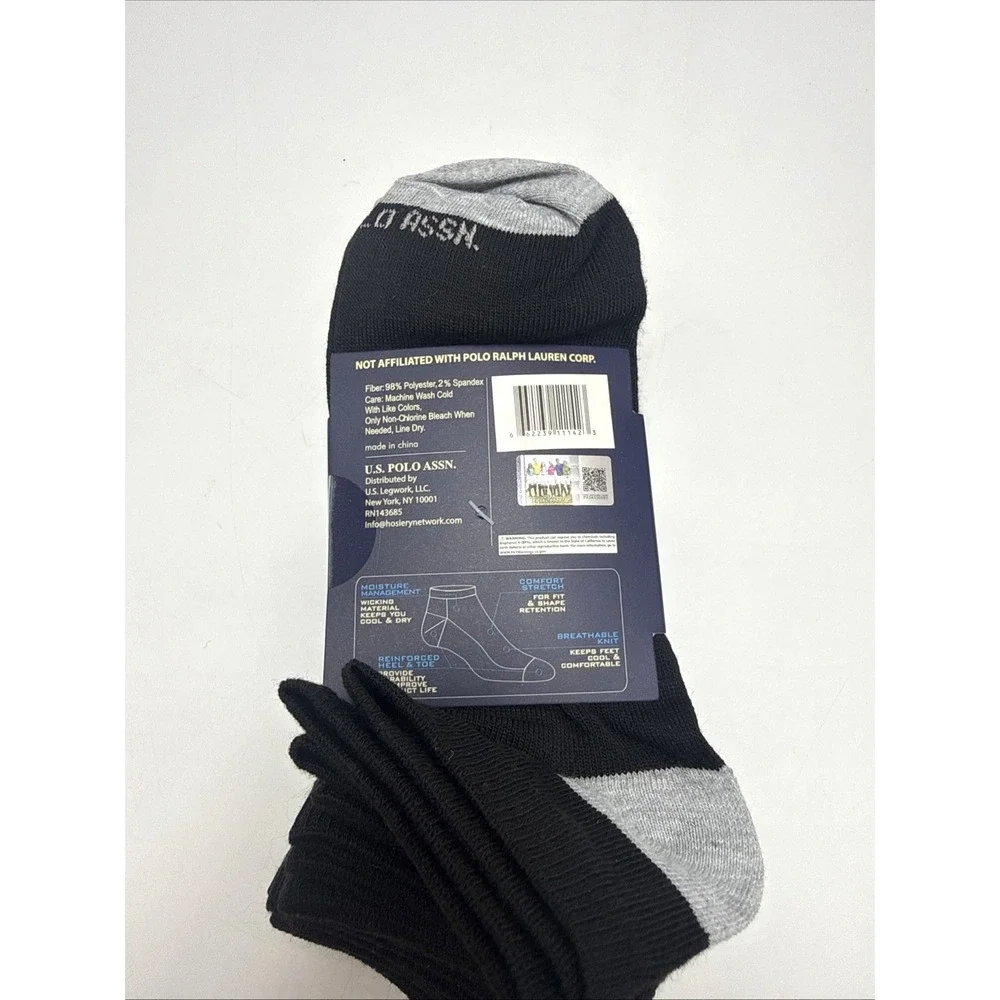 U.S. Polo Assn. Men's 10-Pairs Size 6-12 Low Cut Casual Comfort Socks